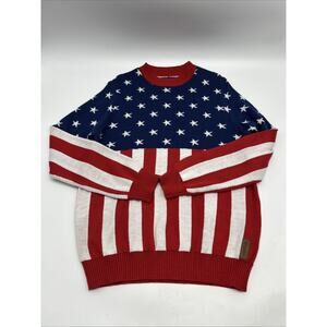 Tipsy Elves Red White Blue Patriotic USA Sweater Mens Size LARGE